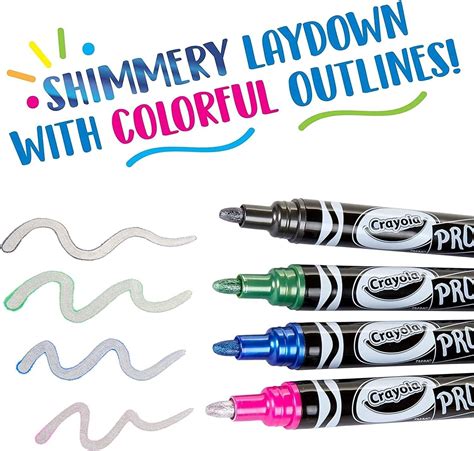 Silver Metallic Outline Markers, Assorted Colors 